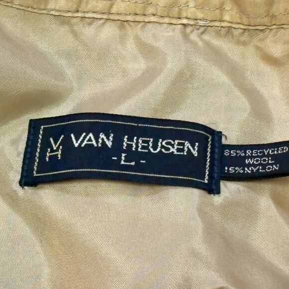 Van Heusen Vintage shirt L western board button down graytan plaid winter weight - Picture 5 of 7